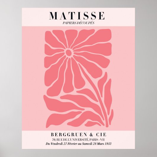Affiche florale rose blush | Art mural de style Ma (Devant)