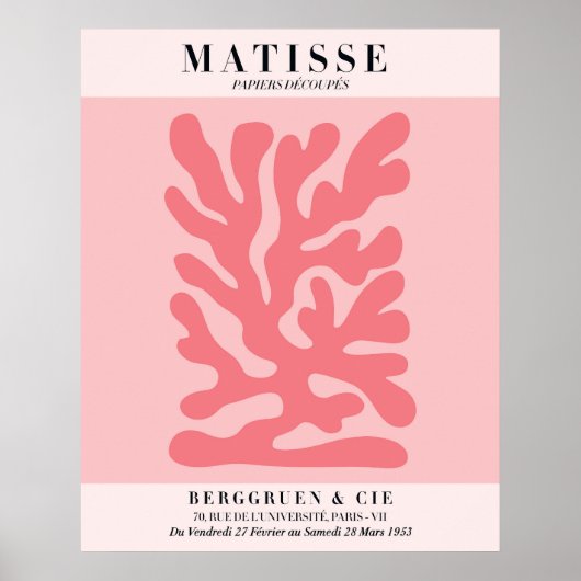 Affiche florale rose pastel | Art mural de style M (Devant)