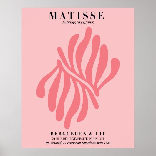 Affiche florale rose pastel | Art mural de style M (Devant)