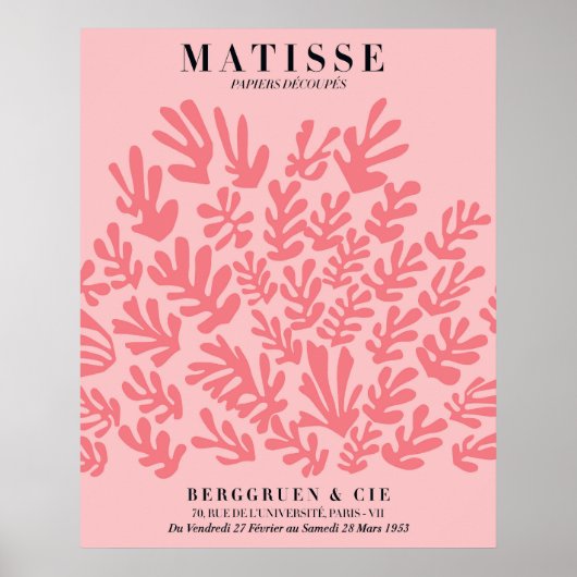 Affiche florale rose pastel | Art mural de style M (Devant)