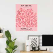 Affiche florale rose pastel | Art mural de style M (Bureau à domicile)
