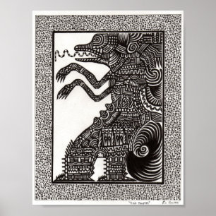 Affiche folklorique de monstre