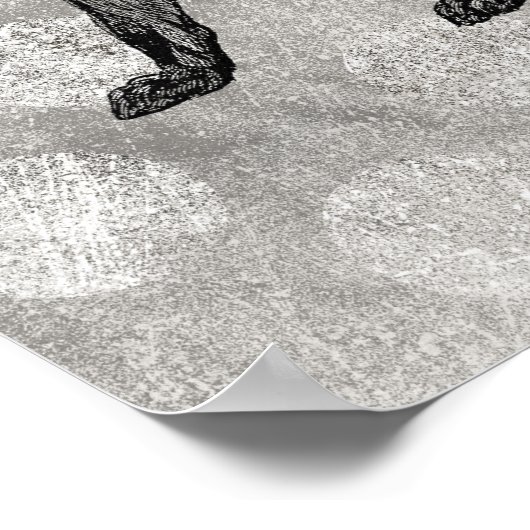 Affiche Fox - Illustration Vintage Imprimer (Coin)