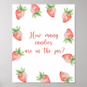 Affiche fraise - devinez combien de bonbons (Devant)