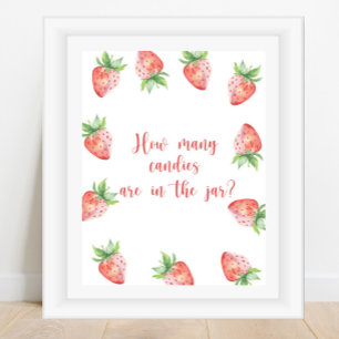 Affiche fraise - devinez combien de bonbons