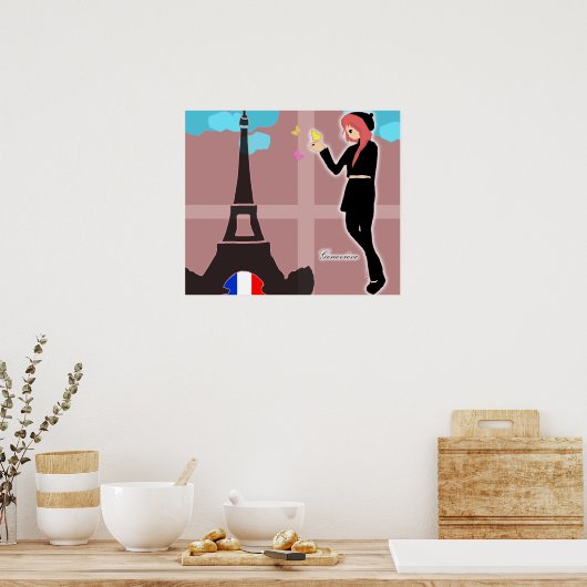 Affiche Française pour filles (Cuisine)