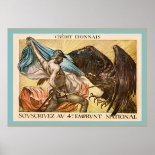 Affiche française vintage de la guerre mondiale 1