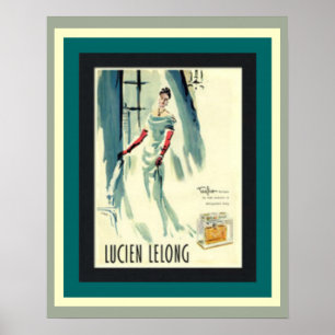 Affiche française vintage de parfum de Lucien
