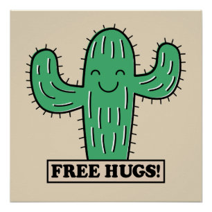 Affiche Free Cactus Hugs