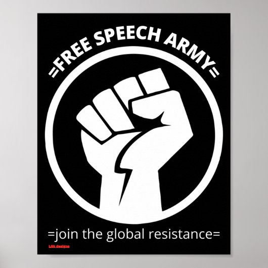 affiche "FREE SPEECH ARMY" (Devant)