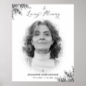 Affiche funéraire avec photo de souvenir de servic (Devant)