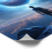Affiche Futuriste Planètes Sci-Fi et Spaceships (Coin)