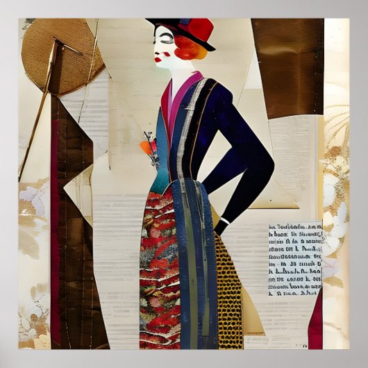 Affiche générée par l'IA sur le collage féminin (Devant)