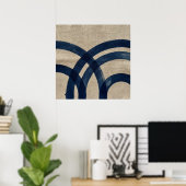Affiche géométrique à arche Navy (Bureau à domicile)