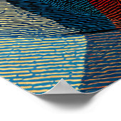 Affiche géométrique abstraite colorée de teckel (Coin)