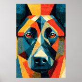 Affiche géométrique abstraite du Malinois belge (Devant)