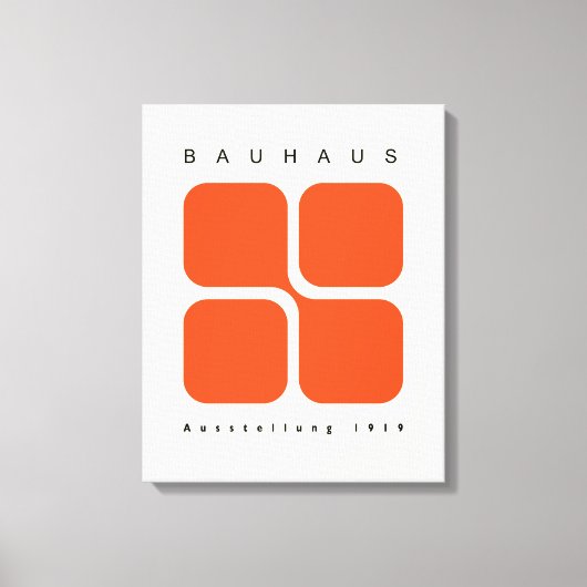 Affiche géométrique Bauhaus orange impression rétr (Recto)