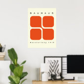 Affiche géométrique Bauhaus Orange Impression Rétr (Bureau à domicile)