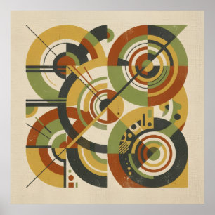 Affiche géométrique Cercles Rétro
