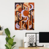 Affiche géométrique orange rétro (Bureau à domicile)