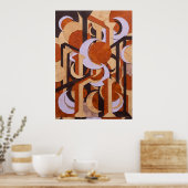 Affiche géométrique orange rétro (Cuisine)