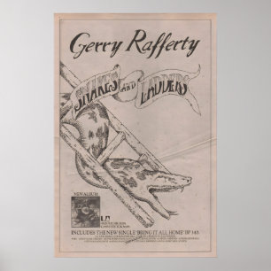 Affiche GERRY RAFFERTY - 1980 original NME - Snake
