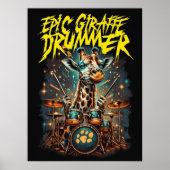 Affiche Girafe Rockstar - Cadeau de décoration pou (Devant)