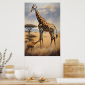 Affiche | Giraffes | Artstyle huile (Cuisine)