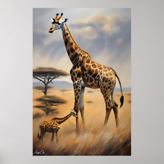 Affiche | Giraffes | Artstyle huile
