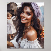 affiche gitane || art rom boho gitane (Devant)