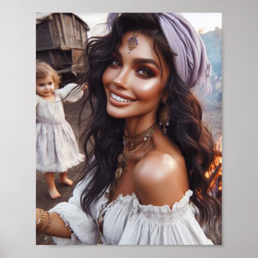 affiche gitane || art rom boho gitane (Devant)