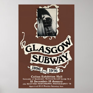 Affiche Glasgow Subway 1896 - 1976, Écosse Impress
