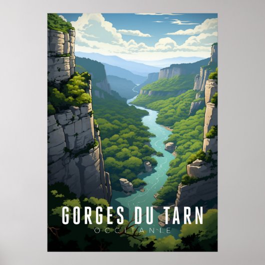 Affiche Gorges du Tarn - France - illustration (Devant)