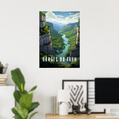Affiche Gorges du Tarn - France - illustration (Bureau à domicile)