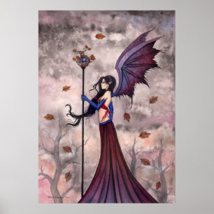 Affiche gothique de fée vampire Cœur d'automne