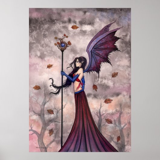 Affiche gothique de fée vampire Cœur d'automne (Devant)