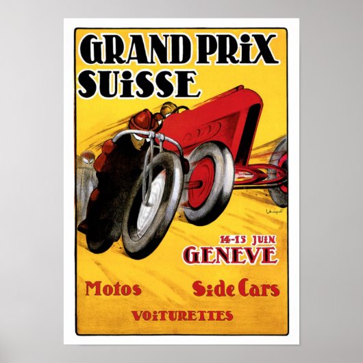 Affiche Grand Prix Suisse Automobile Ad Art Vintag (Devant)
