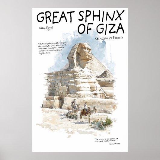 Affiche Grande Sphinx  Gizeh Égypte Monument  Anci (Devant)
