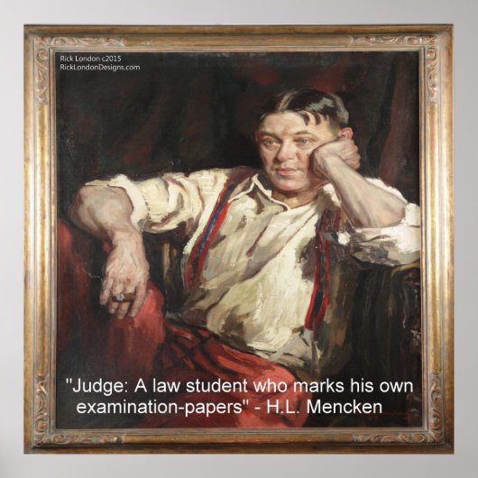 Affiche graphique et citation de HL Mencken sur le (Devant)