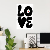 Affiche graphique murale Love noir et blanc (mat) (Bureau à domicile)