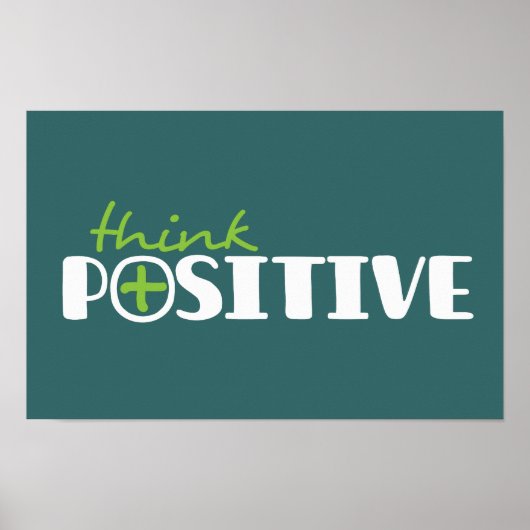 Affiche graphique verte longue pensée positive (Devant)