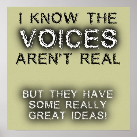 Affiche Great Ideas Voices Print Sign Humour (Devant)