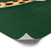 Affiche Guépard, Fond Vert, Animal Moderne (Coin)