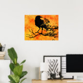 Affiche Halloween - Affiche Corbeau (Bureau à domicile)
