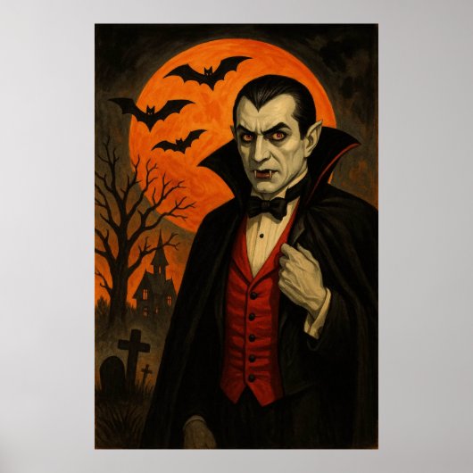 Affiche Halloween Vampire (Devant)