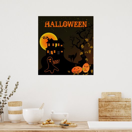 Affiche Haunted House Halloween (Cuisine)