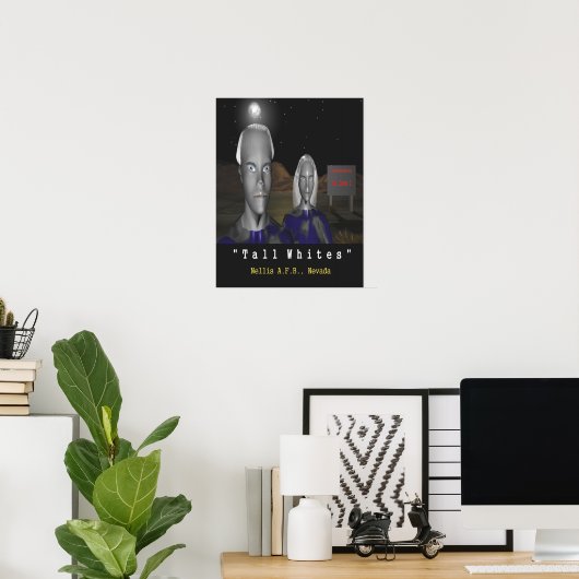 affiche haute alien blanche (Bureau à domicile)