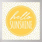 Affiche Hello Sunshine Jaune et Or à pois métallis (Devant)