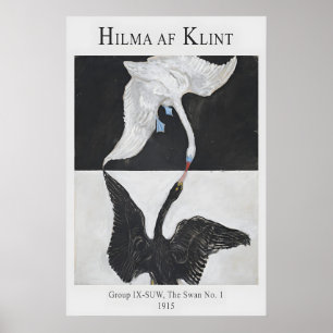 Affiche Hilma af Klint Cygne Noir et Blanc