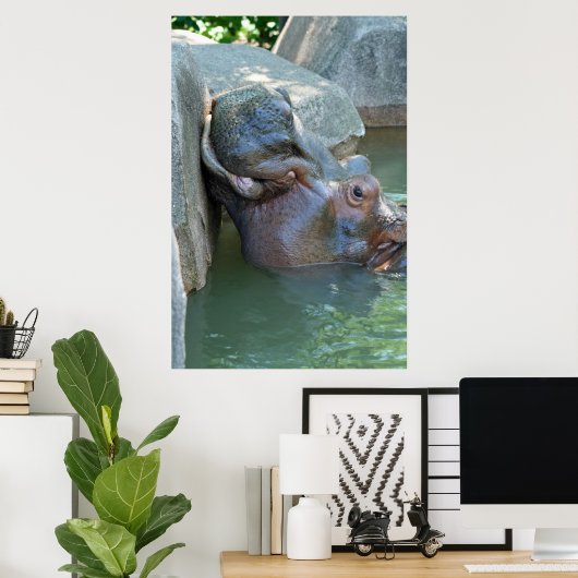 Affiche hippo (Bureau à domicile)